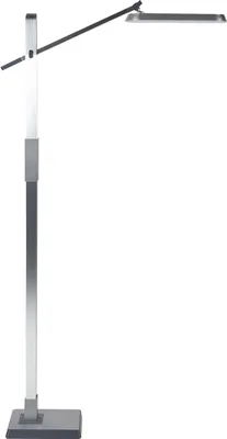 Produktbild von BELIANI LED-Stehlampe Silber Metall und Kunststoff 144 cm Dimmbar CCT Verstellbarer Arm und Schrim Modern Bogenlampe Beleuchtung Heim Büro