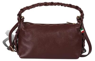 Produktbild von Florence Leder Tasche Damen Umhängetasche bordeaux rot 25x9x14cm inklusive Italien Flagge D2OTF849R6