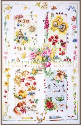 Produktbild von Zestaw do haftu krzyżykowego Lanarte "4 Seasons Marjolein Bastin Spetial Edition", 62x88cm