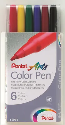 Produktbild von Pentel Faserschreiber Colour Pen 0,6mm Set 6 Farben sortiert