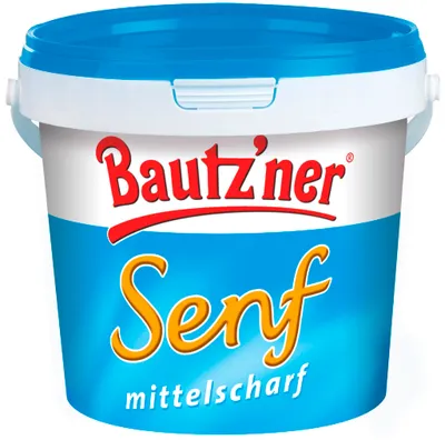 Produktbild von Bautzner Senf mittelscharf cremig wuerzig im praktischen Eimer 1000ml