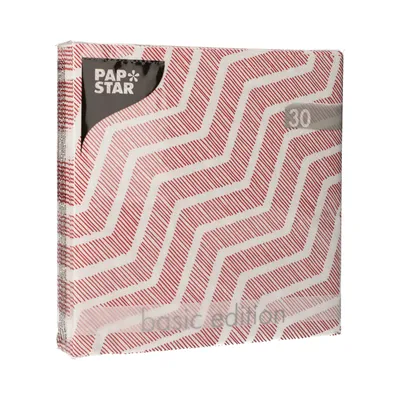 Produktbild von PAPSTAR Motivservietten "Wavy" 330 x 330 mm rot