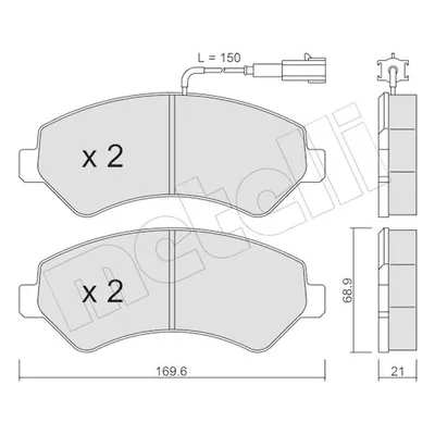 Produktbild von METELLI Bremsbeläge Satz Vorne Bremsklötze für FIAT Ducato Kastenwagen (250, 290) 22-0709-2