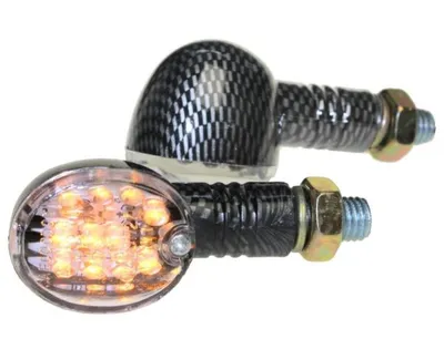 Immagine prodotto di Mini indicatore LED per moto Luis carbon clear omologato E