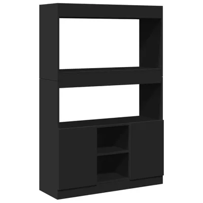 Image de vidaXL Highboard noir 92x33x140 cm Bois composite