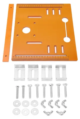 Image de Plaque de base pour scie circulaire - Plaque de base réglable - Plaque de positionnement pour le travail du bois - 11 x 9,8 pouces - Accessoire pour scie - Adapté pour...