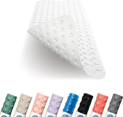 Produktbild von Famanu Badmatte 100 x 40 cm, extra lange Antirutschmatte in - Weiß