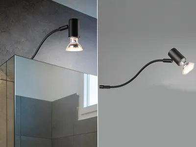 Produktbild von LED Badezimmerlampe Schwarz Lampe für Spiegelschrank mit Spot schwenkbar dimmbar