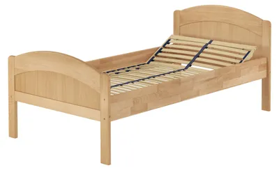 Produktbild von Überlanges Holzbett mit hoher Sitzkante Buche natur 90x220 Zubehör wählbar V-60.75-09-220Federholzrahmen inkl.