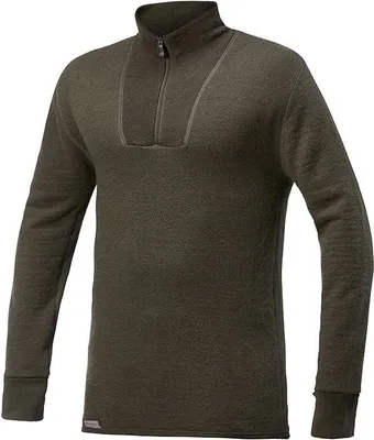 Produktbild von Woolpower Zip Turtleneck 200 Rollkragenhemd / Merino Shirt Langarm Pine Green Größe S