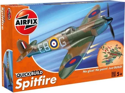 Zdjęcie produktu dla Airfix Spitfire, Model samolotu stałopłatowego, Zestaw montażowy, Spitfire, 34 szt., Samolot wojskowy, Zielony