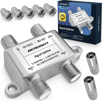 Image de Séparateur d'antenne passif Séparateur à 3 entrées 5-2400 MHz Berdsen BD-957