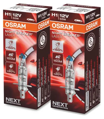2x H1 OSRAM NIGHT BREAKER LASER +150% Next Generation Birne Lampe Scheinwerfer – Produktansicht