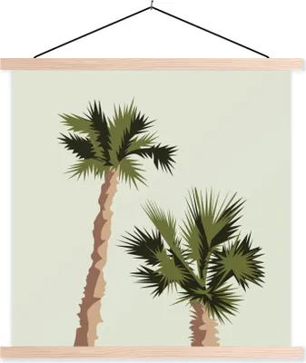 Produktbild von MuchoWow® Textilposter Palme - Himmel - Sommer 60x60 cm mit holzfarbenen Rahmen - Wanddekoration
