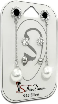 Image de SilberDream Set de 3 boucles d'oreilles Boucles d'oreilles 925 Argent Zirconia Femme SDS617WS