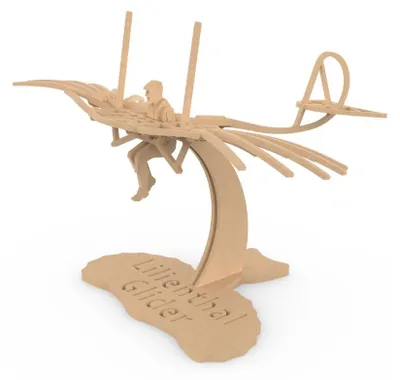 Ilo Build 3D Holz Modellbau Lilienthal's Glider, NUI-107, 22x18x15cm