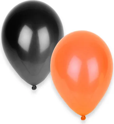 Zdjęcie produktu dla Zestaw balonów na Halloween 50 sztuk czarno-pomarańczowych - jeden rozmiar