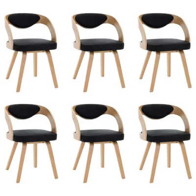 Produktbild von Esszimmerstühle 6 Stk. Schwarz Bugholz und Kunstleder