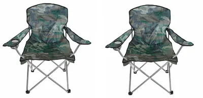 Produktbild von 2 Stück Comfort Anglersessel Campingstuhl inkl. Getränkehalter + Tasche Camouflage