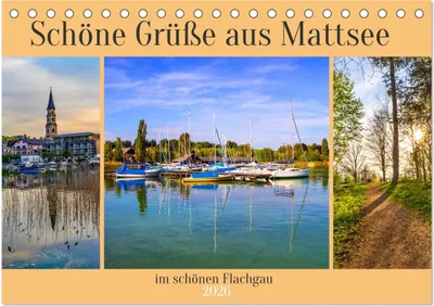 Immagine prodotto di Cari saluti da Mattsee (calendario da tavolo 2026, formato DIN A5 orizzontale), calendario mensile CALVENDO