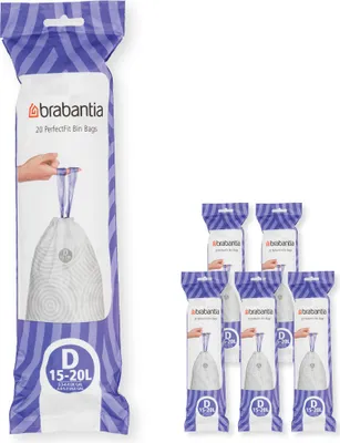 Zdjęcie produktu dla Worki PerfectFit 15-20L (D) do pojemników na odpady - opakowanie zbiorcze 120 worków (6x20)