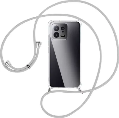 Produktbild von Handykette Backcover-Schutzhülle mit Band (Metall silberfarben) für Xiaomi 13 (6.28'') - silbergrau