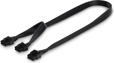 Produktbild von 20 cm Grafikkarte-Stromkabel 8-pin-PCIe-Stecker auf 2-mal 8-pin-(6+2) Stecker schwarz