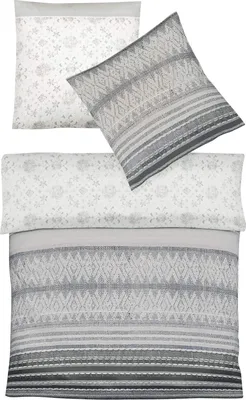 Produktbild von Fleuresse Aspen Biber Bettwäsche 135x200 Streifen beige silber grau 433820-07