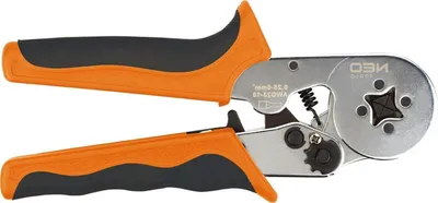 Productafbeelding van Draadhuls Klemgereedschap - Krimptang Ferrule - Elektrisch Werk - Vier Kaken - 2-32 mm - Oranje