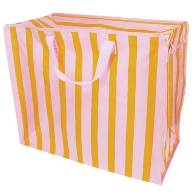 Produktbild von Rex London XXL Aufbewahrungstasche Streifen pink-orange ca. 55x48x28cm Jumbotasche