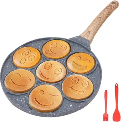 Obrázek produktu pro Pánev na palačinky Bobikuke induction se 7 otvory pro smajlíky 26 cm - černá
