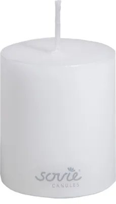 Produktbild von Sovie CANDLES Stumpenkerze in Weiß Ø 50 mm x H 60 mm, Brenndauer ca. 16 Std., 1 Stück