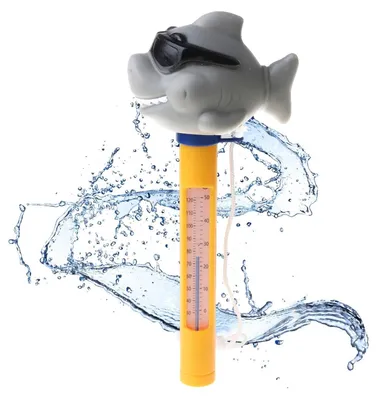 Immagine prodotto di Termometro galleggiante per piscina, a forma di squalo, preciso e facile da leggere
