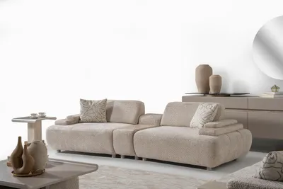 Produktbild von Hanah Home, Toscana - Beige, 4-Sitzer-Sofa, Beige, 100 % Polyester, 275 x 105 x 75 cm