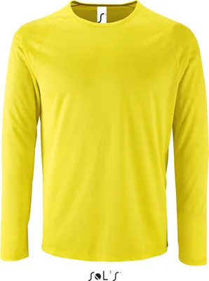 Produktbild von SOL'S Herren Sport Langarmshirt Funktionsshirt Laufshirt Fitness, Größe:L, Farbe:Neon Yellow