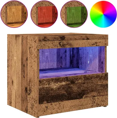 Produktbild von Nachttisch mit Schubladen Altholz 50 x 40 x 45 cm Holzwerkstoff