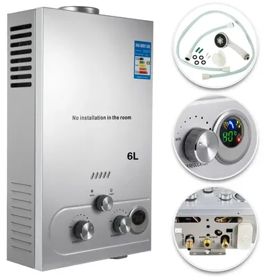 Obrázek produktu pro Průtokový ohřívač vody, plynový, nástěnný, 6 l, 12 kW