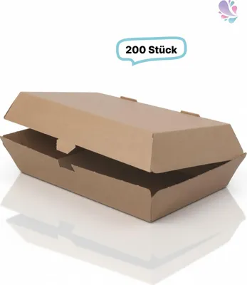 Produktbild von Lunchboxen aus Wellpappe, 200 Stück, 3 Größen, to go, take away, recyclebar : Größe - 21,5 x 12 x 7,5 cm Größe: 21,5 x 12 x 7,5 cm