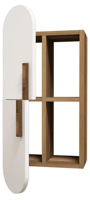 Immagine prodotto di Mensola da parete in legno "Rose" - 35 x 22 x 60 cm - NoceBianco