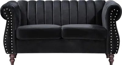 Produktbild von 2-Sitzer Velourssofa Chesterfield schwarzTRUMBO