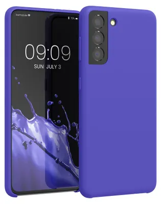 Produktbild von kwmobile Handyhülle für Samsung Galaxy S21 Hülle - Case Silikon - Kabelloses Laden - Schutzhülle Cover in Blauviolett