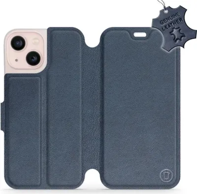 Produktbild von Echtleder Handyhülle für iPhone 13 Mini, Mobiwear Leather, Dunkelblau