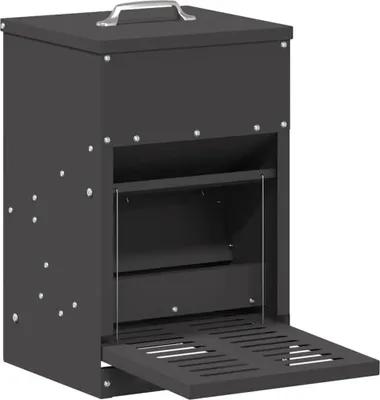 Produktbild von Hühnertretfeeder Schwarz 25 x 42 x 40 cm Kaltgewalzter Stahl