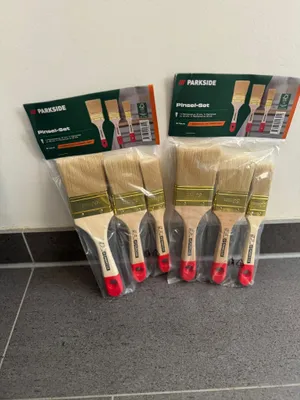 Produktbild von Parkside Pinsel Set - 6 Flachpinsel Streichen Lackieren Lösemittelhaltige Pinsel,