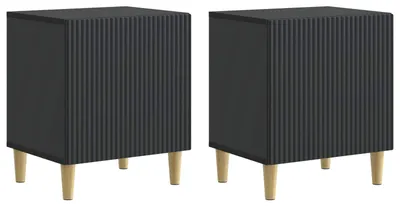 Image de Cabinet de chevet 2 pcs Noir 43 x 34,5 x 50 cm