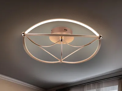 Produktbild von Große LED Deckenleuchte CHARIVARI Messing matt, Ø 62cm