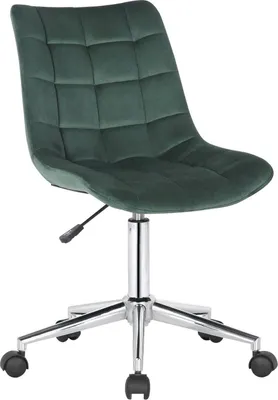 Obrázek produktu pro Sametová kancelářská židle - Ergonomická kancelářská židle - Výškově nastavitelná a otočná | Barva: zelená