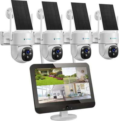 Produktbild von LUVISION Dual WLAN PTZ Überwachungssystem mit LED Monitor 4MP Solar PTZ Überwachungskamera Mikrofon, Sirene, Smarte Nachtsicht