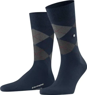 Zdjęcie produktu dla Burlington skarpety męskie EDINBURGH - wzór w romby, argyle, klips, jeden rozmiar, 40-46 navy 40-46