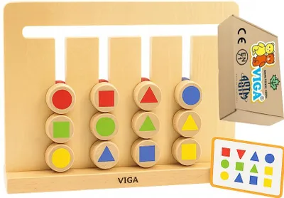 Produktbild von Viga Holz Steckspiel Farben und Formen Logik Spielzeug